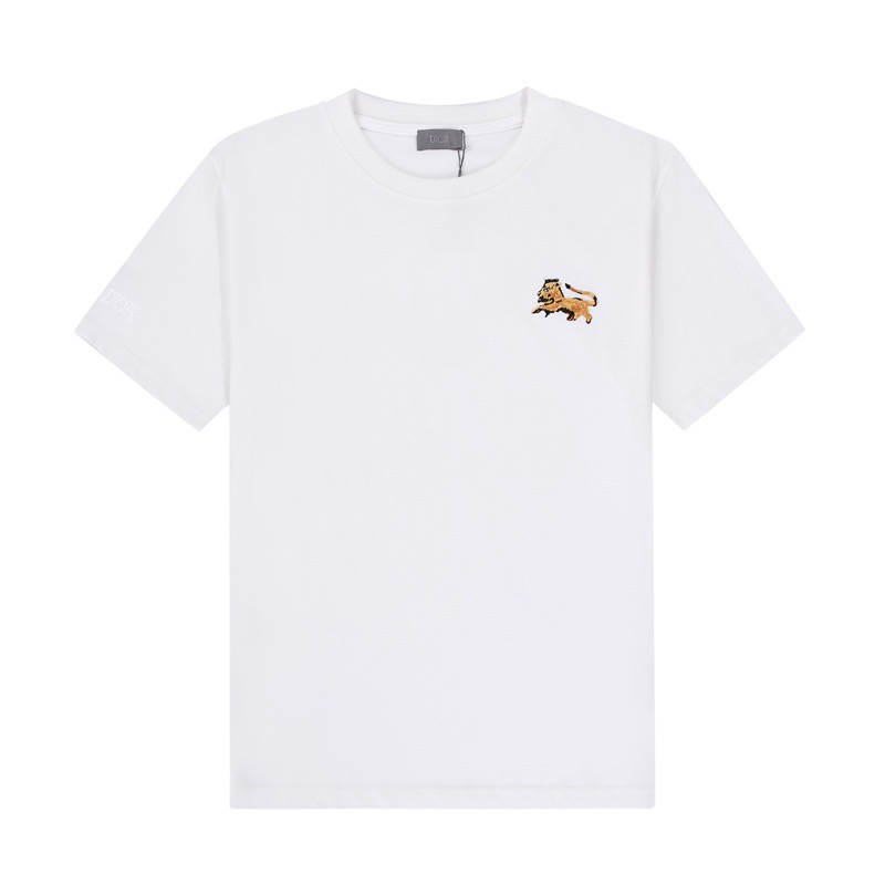 ディオールメンズクルーネックホワイト半袖Tシャツo01682