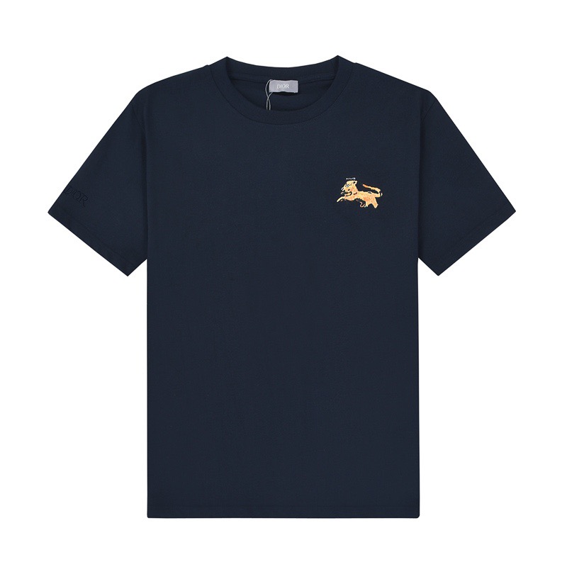 ディオールメンズクルーネックブラック半袖Tシャツo01683