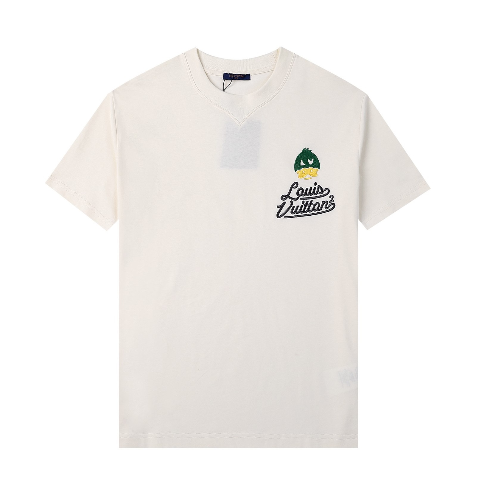 ルイヴィトンメンズクルーネックアイボリー半袖Tシャツu03940