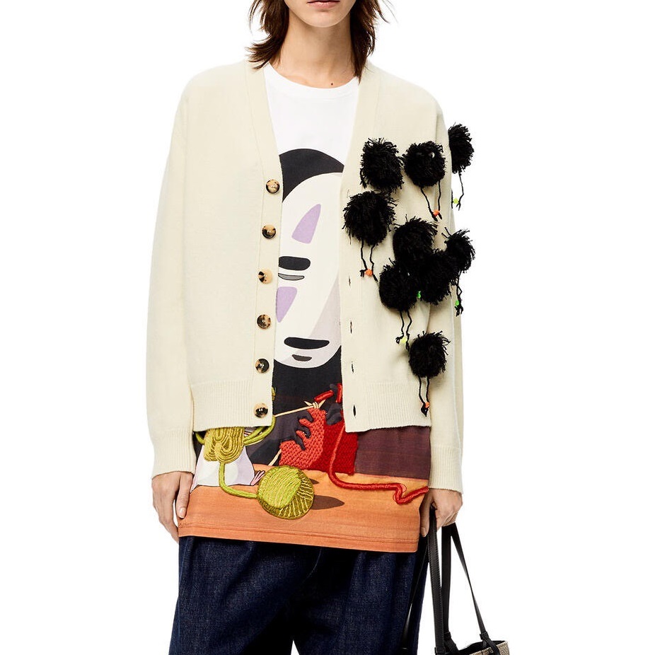 ロエベレディーストレンディホワイトカーディガンe0560