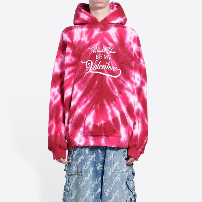 バレンシアガユニセックスカジュアルピンクフーディl01295