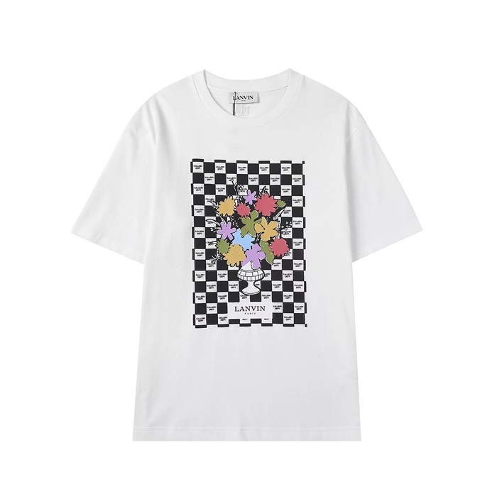 ランバンユニセックスホワイト半袖Tシャツn20