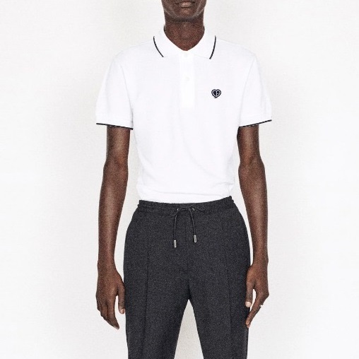 ディオールメンズポロホワイト半袖Tシャツo01687