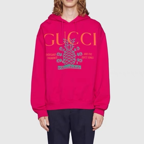 グッチユニセックストレンディピンクフーディc04587