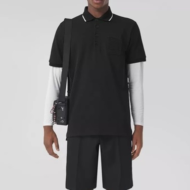 バーバリーメンズポロブラック半袖Tシャツr04210