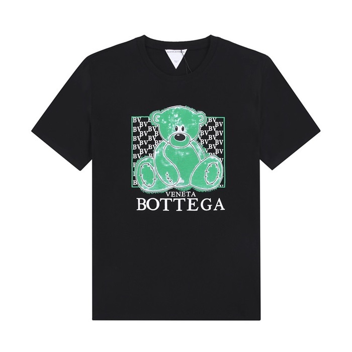 ボッテガヴェネタメンズクルーネックブラック半袖Tシャツt0237