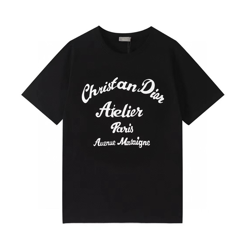 ディオールメンズクルーネックブラック半袖Tシャツo01694