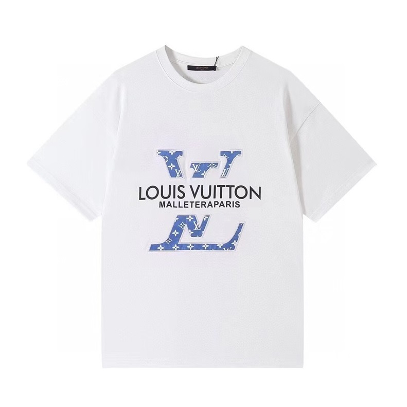 ルイヴィトンメンズクルーネックホワイト半袖Tシャツu03964