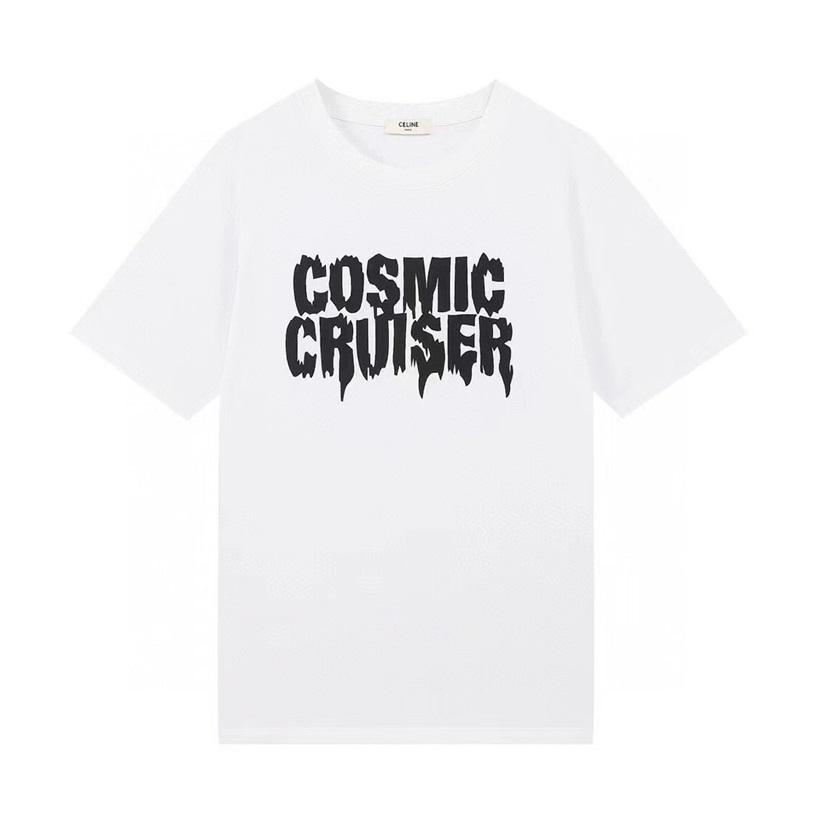 セリーヌメンズクルーネックホワイト半袖Tシャツl0221