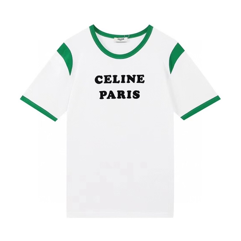 セリーヌメンズクルーネックホワイト半袖Tシャツl0222