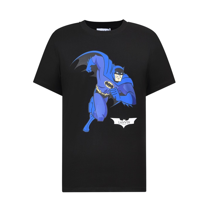 ランバンメンズイニシャルブラック半袖Tシャツn0027