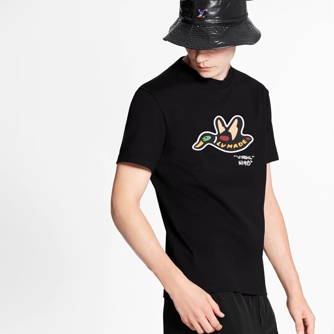 ルイヴィトンメンズクルーネックブラック半袖Tシャツu03967