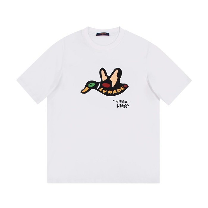 ルイヴィトンメンズクルーネックホワイト半袖Tシャツu03968