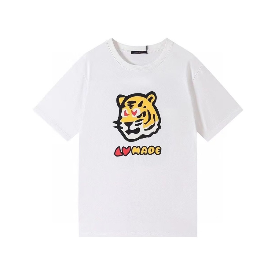 ルイヴィトンメンズクルーネックホワイト半袖Tシャツu03971