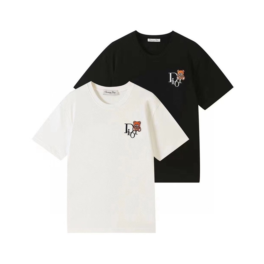 ディオールメンズクルーネックブラック半袖Tシャツo01700