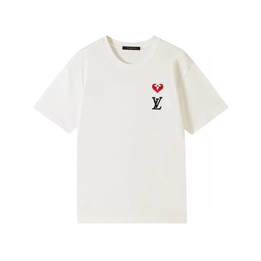 ルイヴィトンメンズクルーネックホワイト半袖Tシャツu03975