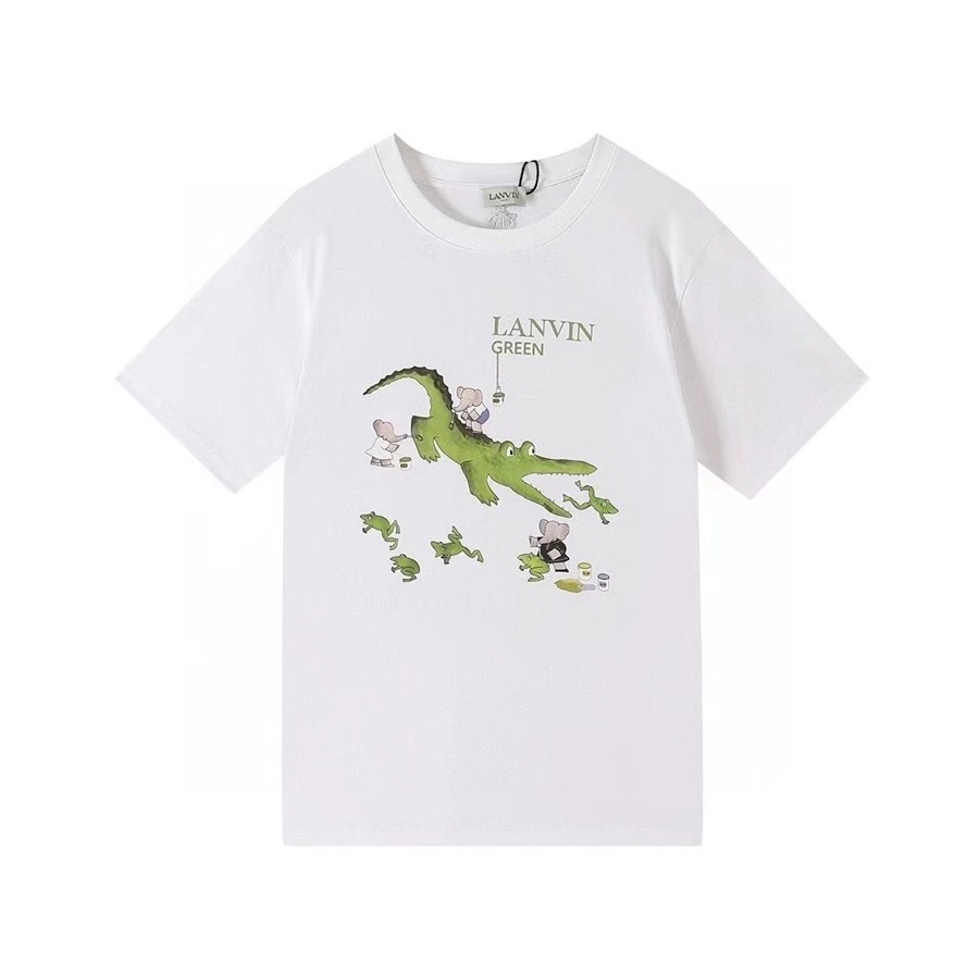 ランバンメンズイニシャルホワイト半袖Tシャツn0022