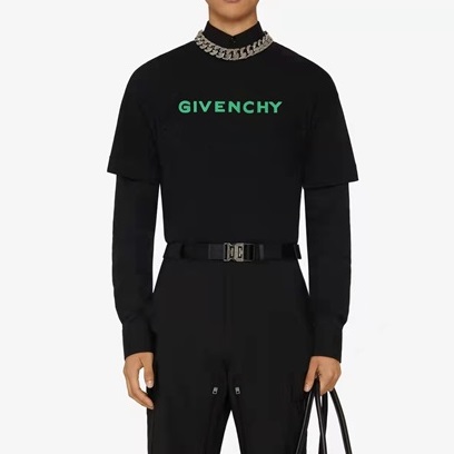 ジバンシィメンズクルーネックブラック半袖Tシャツv0616