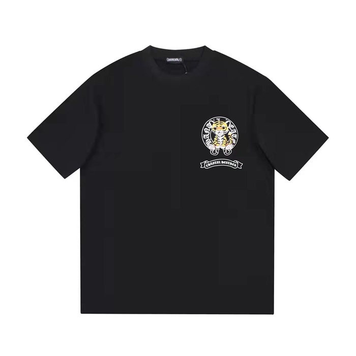 クロムハーツメンズクルーネックブラック半袖Tシャツr0441