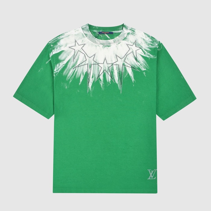 ディオールメンズクルーネックグリーン半袖Tシャツo01706