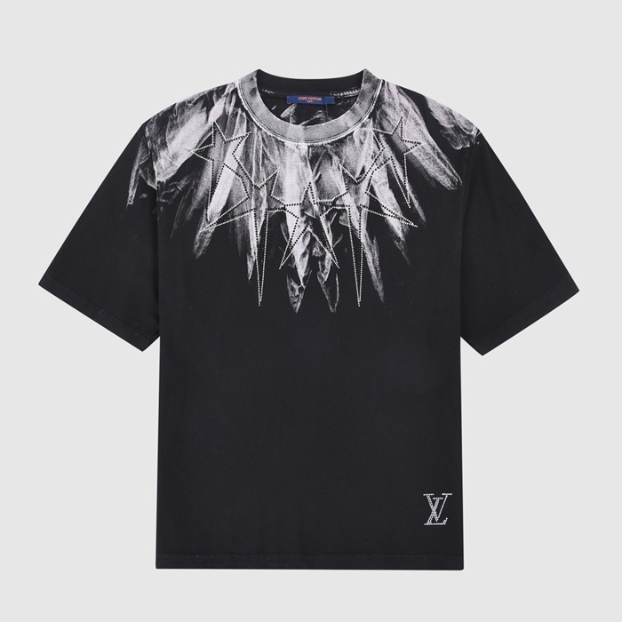 ディオールメンズクルーネックブラック半袖Tシャツo01708