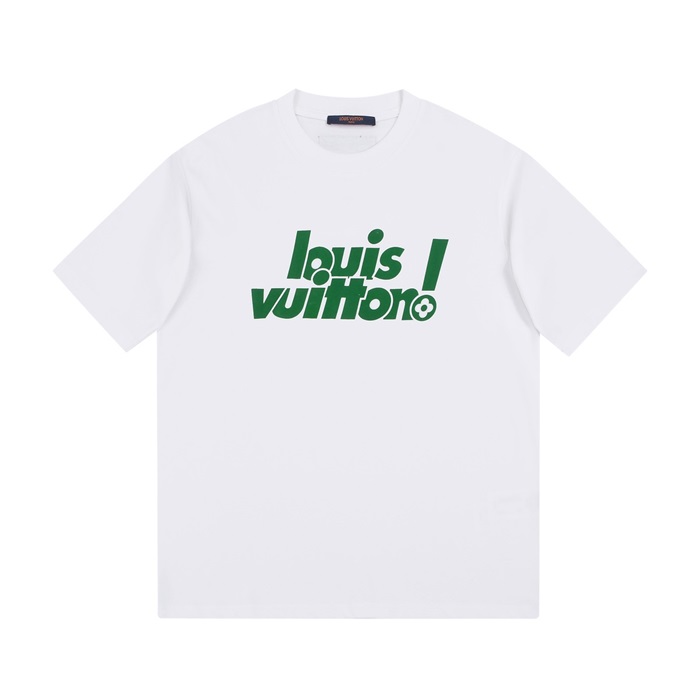 ルイヴィトンメンズクルーネックホワイト半袖Tシャツu03982