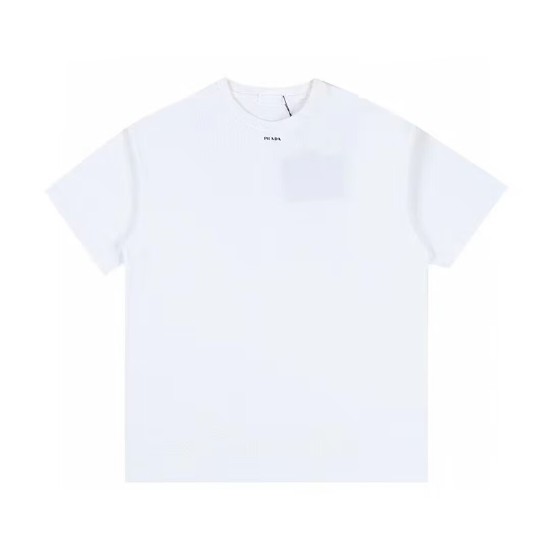 プラダメンズクルーネックホワイト半袖Tシャツa02613