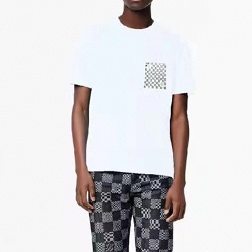 ルイヴィトンメンズクルーネックホワイト半袖Tシャツu03983