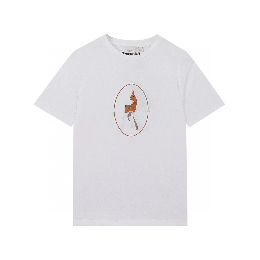 バーバリーメンズクルーネックホワイト半袖Tシャツr04223