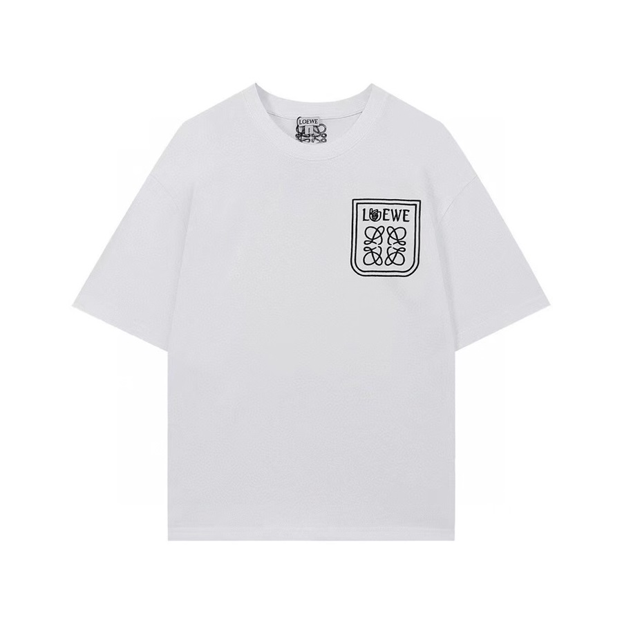 ロエベメンズイニシャルホワイト半袖Tシャツe0569