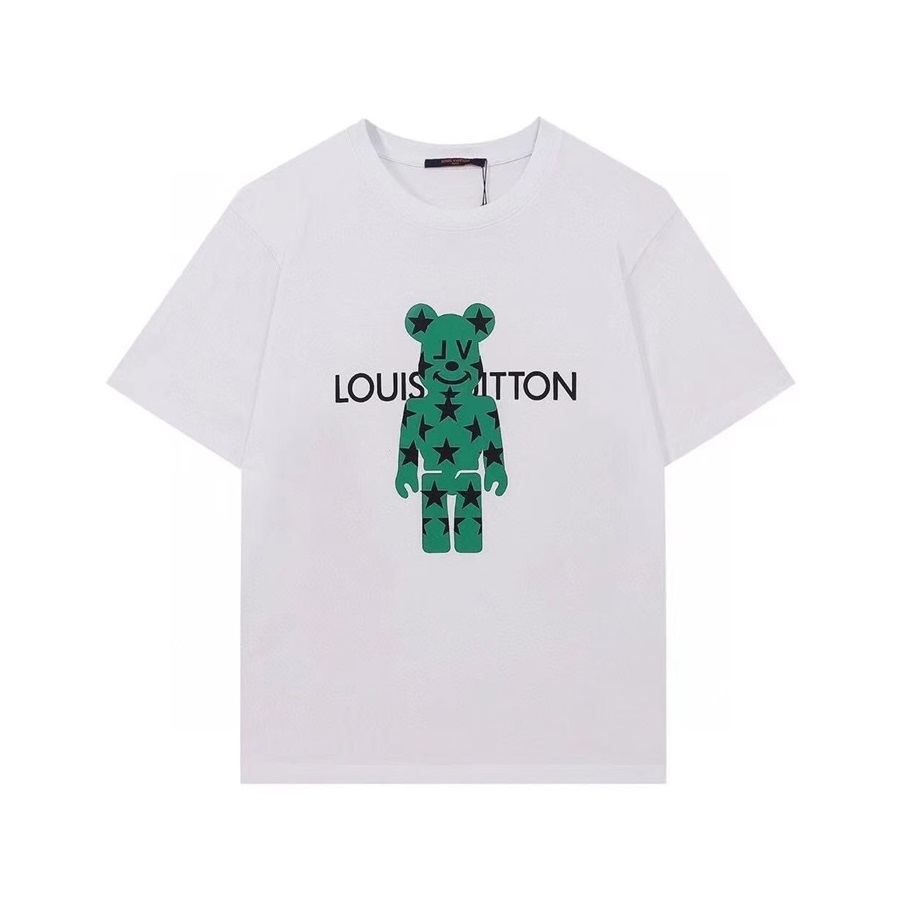 ルイヴィトンメンズクルーネックホワイト半袖Tシャツu03988