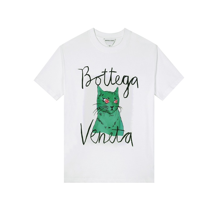 ボッテガヴェネタメンズクルーネックホワイト半袖Tシャツt0246