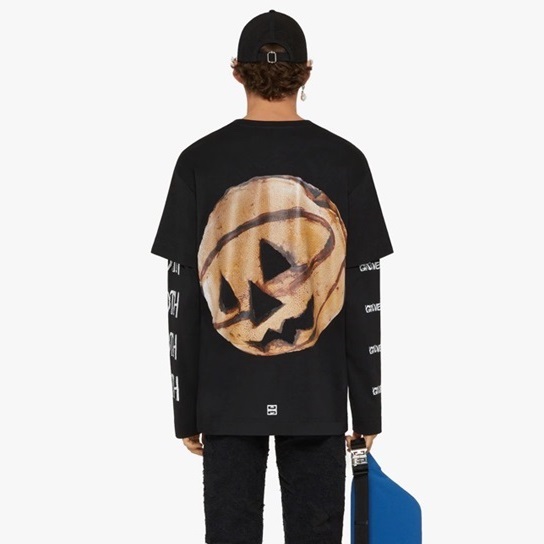 ジバンシィメンズクルーネックブラック半袖Tシャツv0625