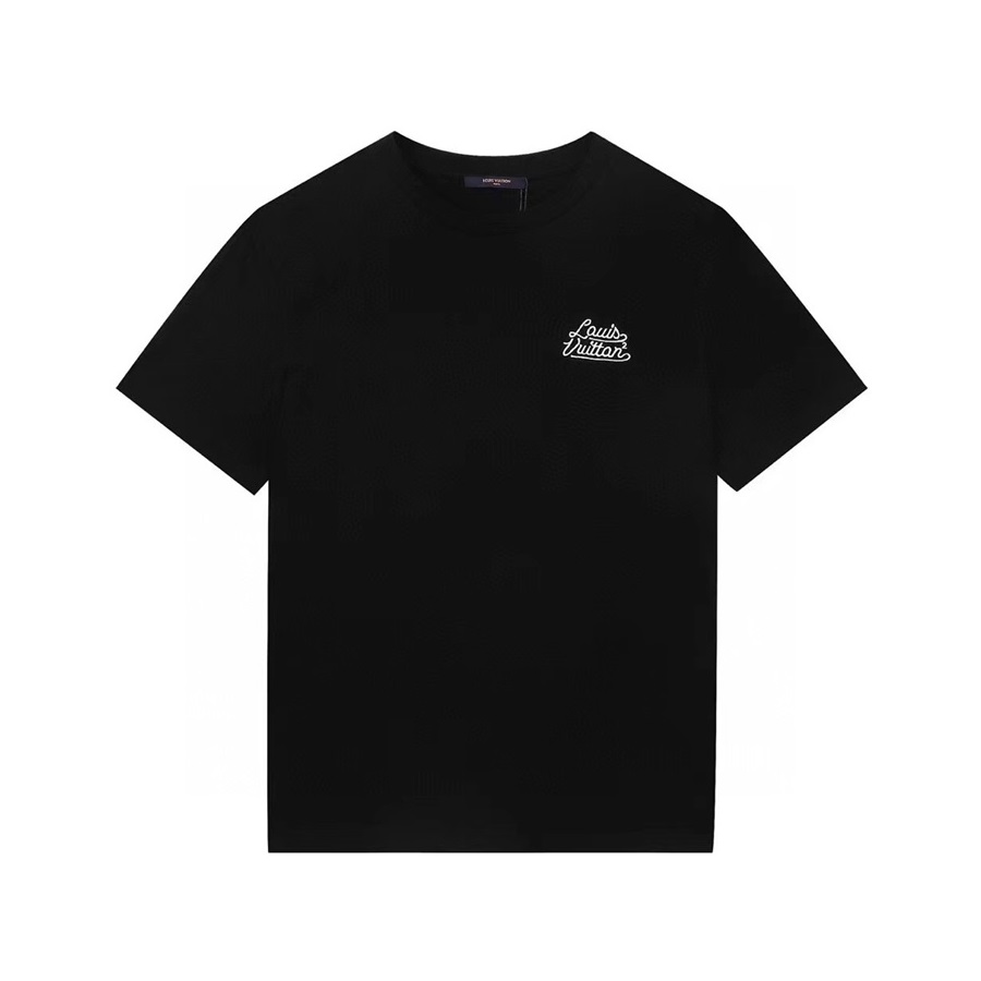 ルイヴィトンメンズクルーネックブラック半袖Tシャツu04020
