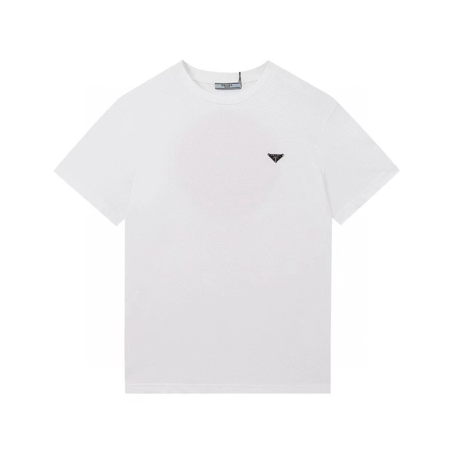 プラダメンズクルーネックホワイト半袖Tシャツa02625