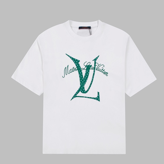 ルイヴィトンメンズクルーネックホワイト半袖Tシャツu04028