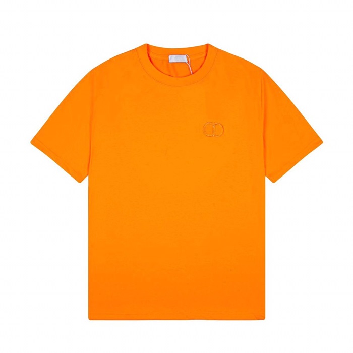 ディオールメンズクルーネックオレンジ半袖Tシャツo01724