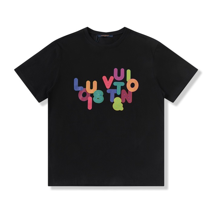 ルイヴィトンメンズクルーネックブラック半袖Tシャツu04030