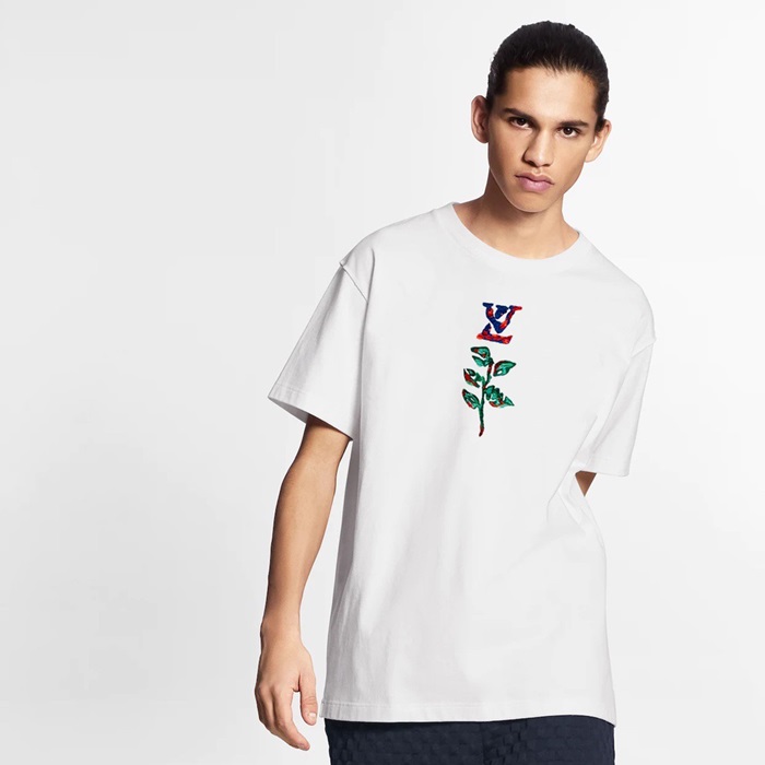 ルイヴィトンメンズクルーネックホワイト半袖Tシャツu04038