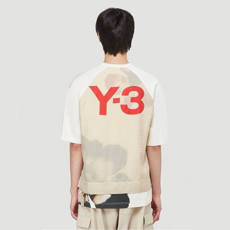 ワイ・スリーホワイトクルーネック半袖TシャツY3/0149