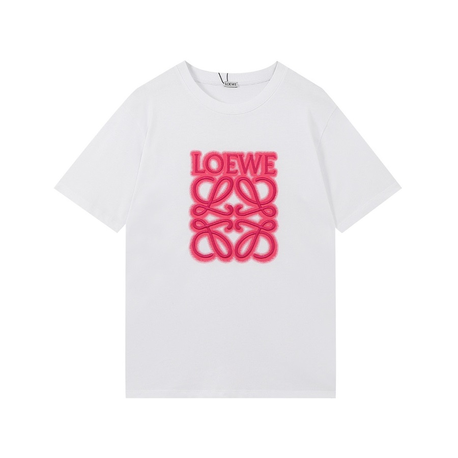 ロエベメンズイニシャルホワイト半袖Tシャツe0575