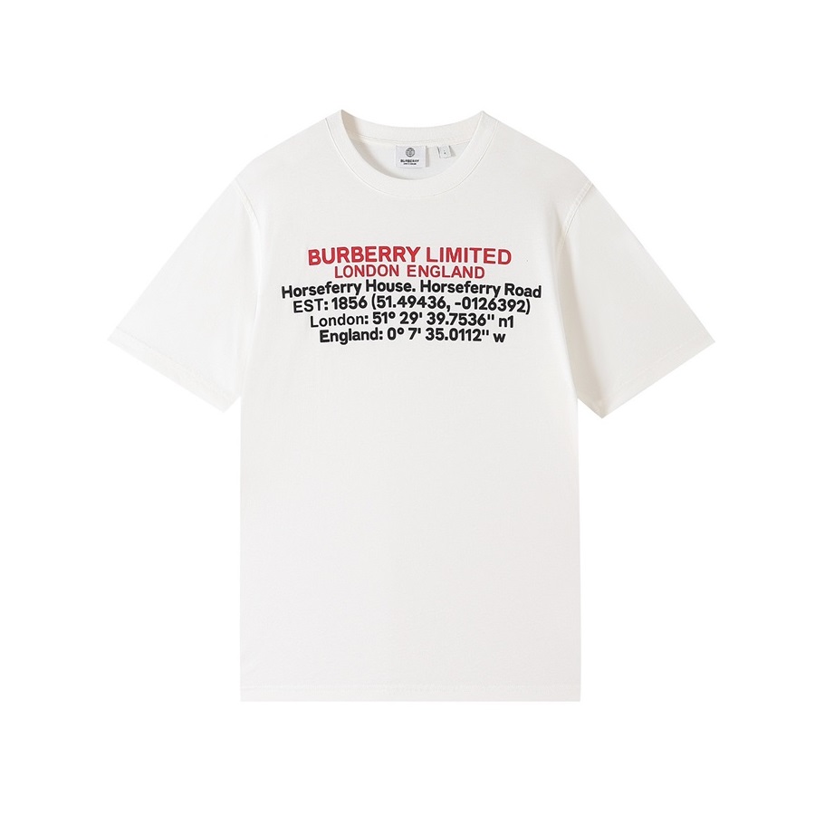 バーバリーメンズクルーネックホワイト半袖Tシャツr04236