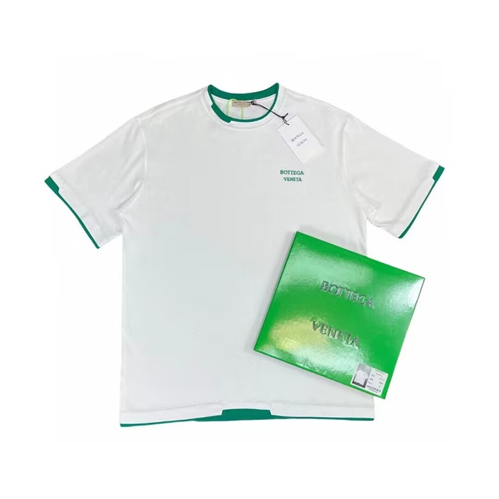 ボッテガヴェネタメンズクルーネックホワイト半袖Tシャツt0251