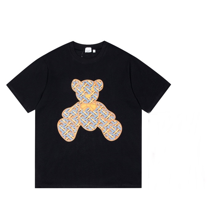 バーバリーメンズクルーネックブラック半袖Tシャツr04237