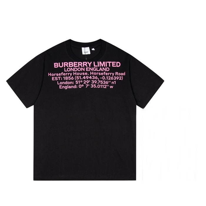 バーバリーメンズクルーネックブラック半袖Tシャツr04241