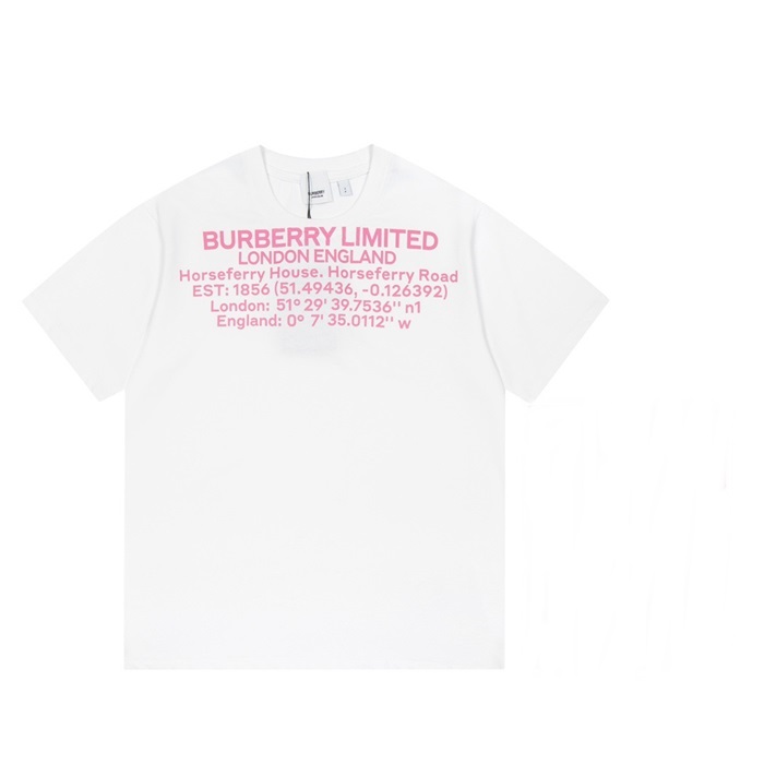 バーバリーメンズクルーネックホワイト半袖Tシャツr04242