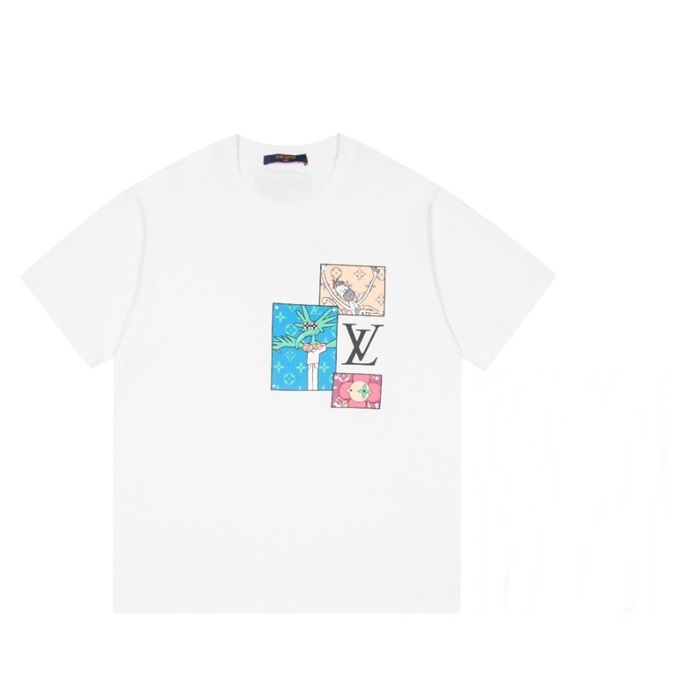 ルイヴィトンメンズクルーネックホワイト半袖Tシャツu04050