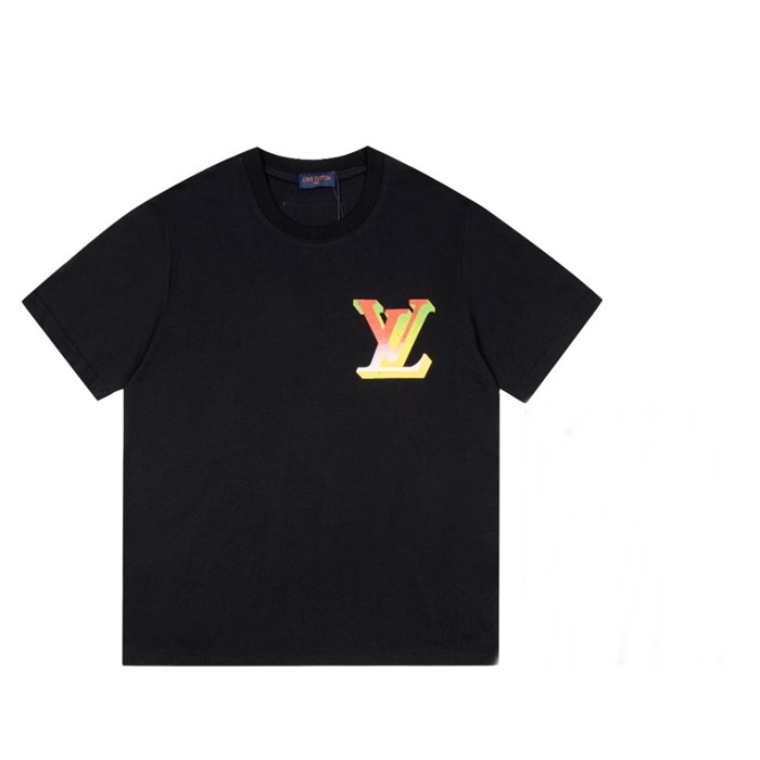 ルイヴィトンメンズクルーネックブラック半袖Tシャツu04051