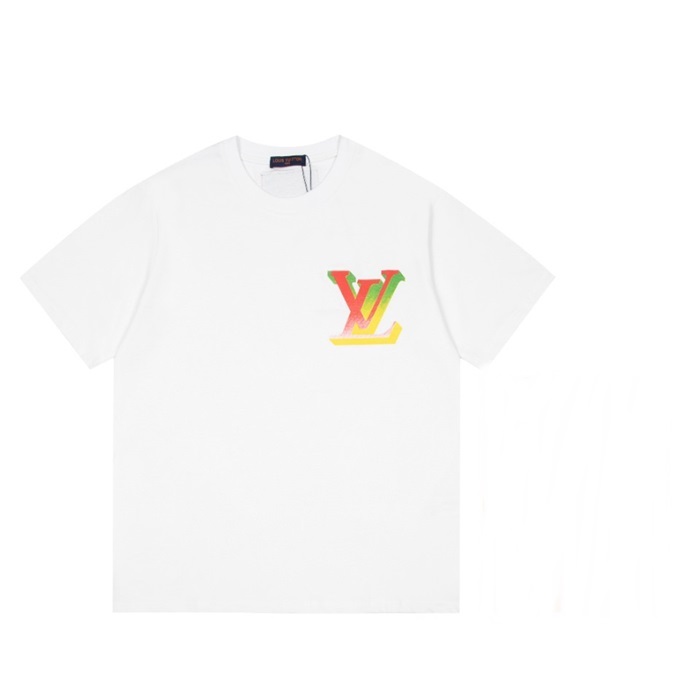 ルイヴィトンメンズクルーネックホワイト半袖Tシャツu04052