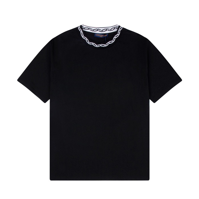 ルイヴィトンメンズクルーネックブラック半袖Tシャツu04054